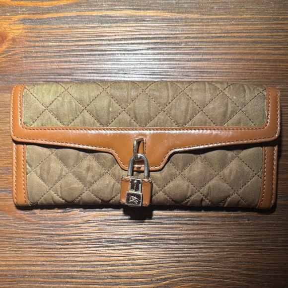 Burberry Handbags - Burberry Quilted Brown and Tan Wallet
